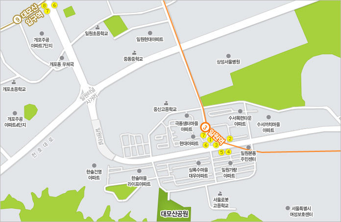 대모산도시자연공원 약도
