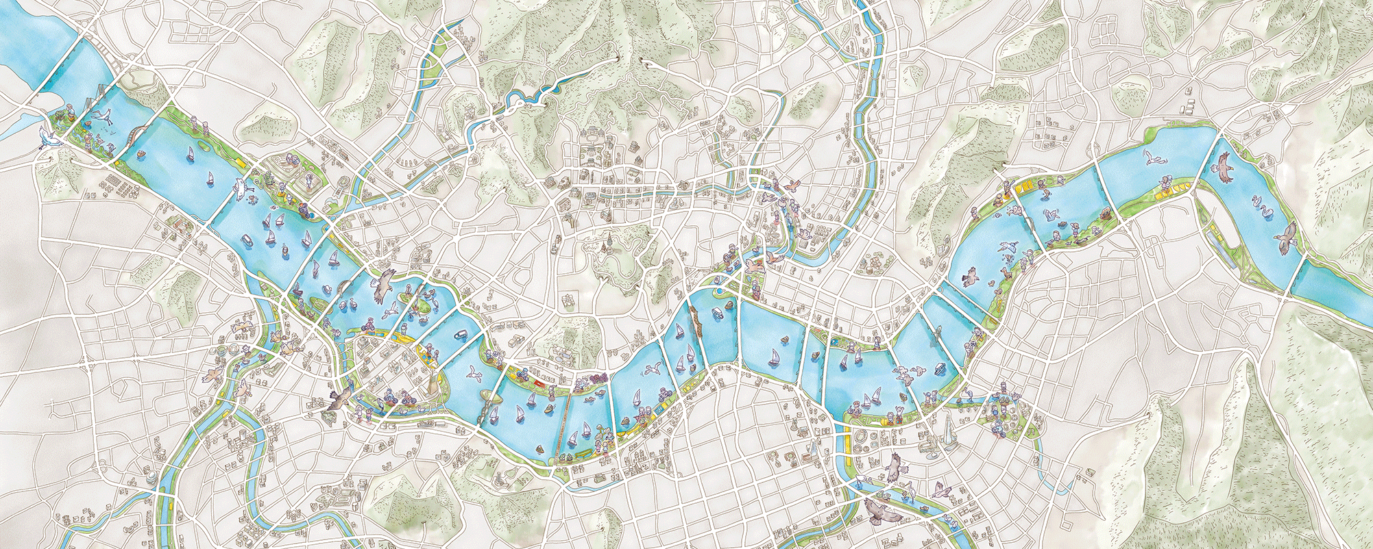 한강의 생태보호구역 삽화