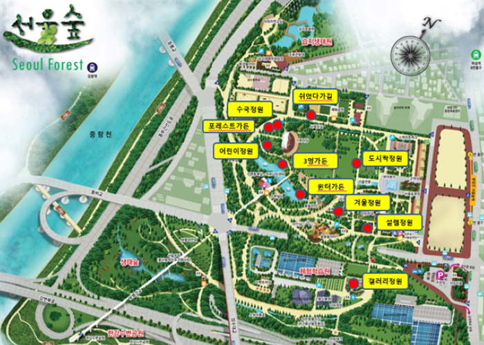 서울숲 기업후원 정원 지도